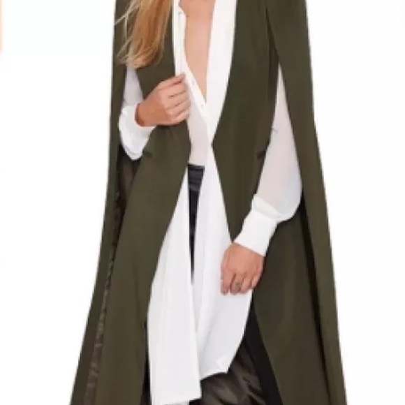 HAODUOYI Jackets & Blazers - HAODUOYI Olive Green Cape Blazer Jacket – Size Large